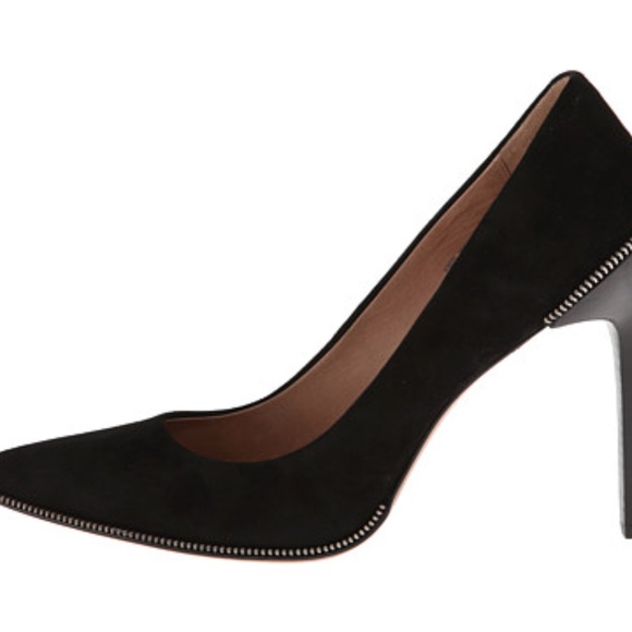 Rachel Zoe Ambrosia Kid Suede Black Heels - Picture 6 of 8